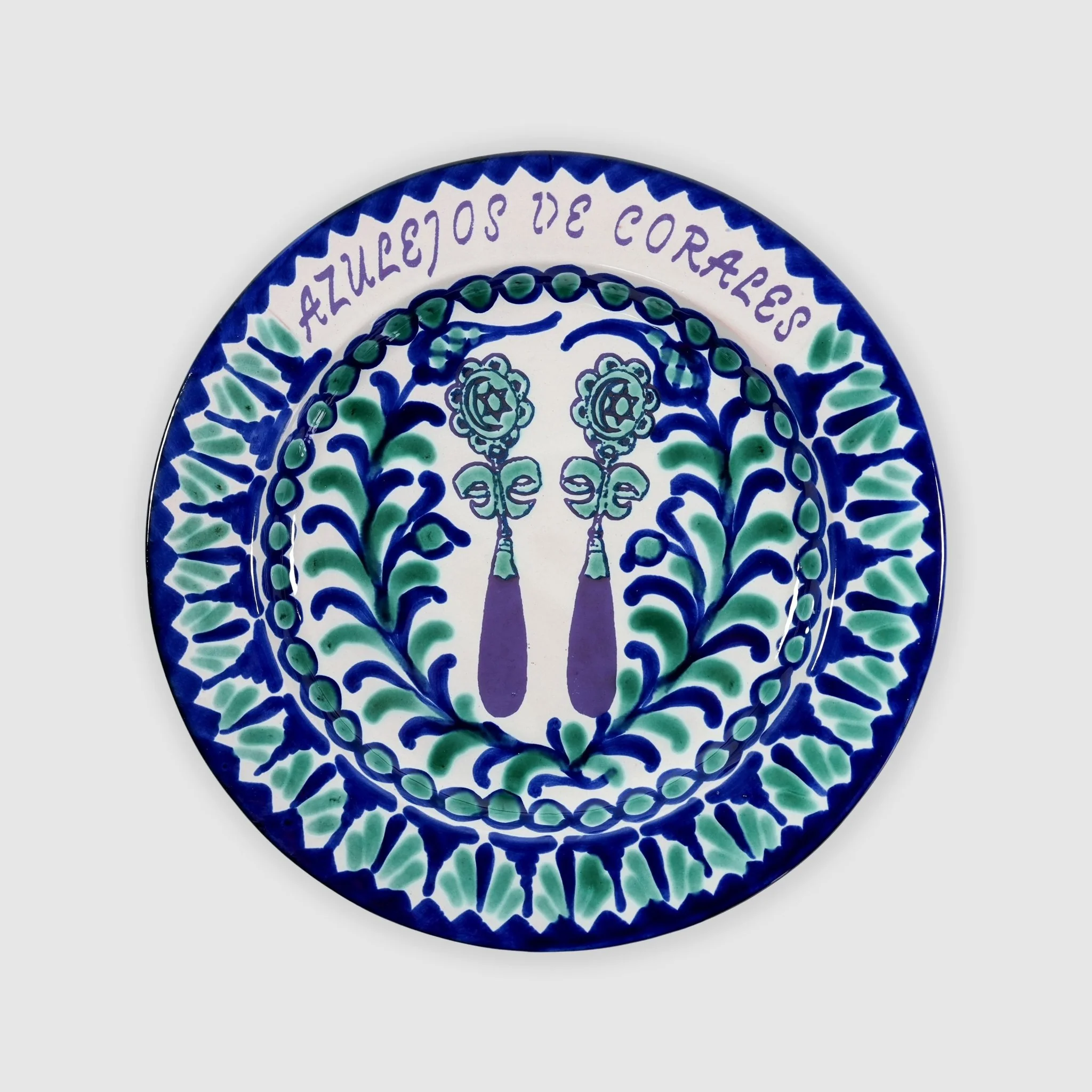 Plato de Cerámica Azulejos de Corales